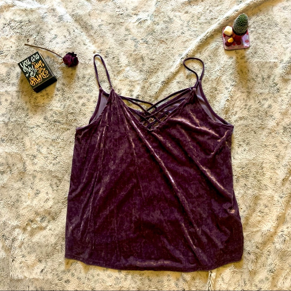American Eagle Outfitters 🦅 | Velvet Criss Cross Tank | Size XXL